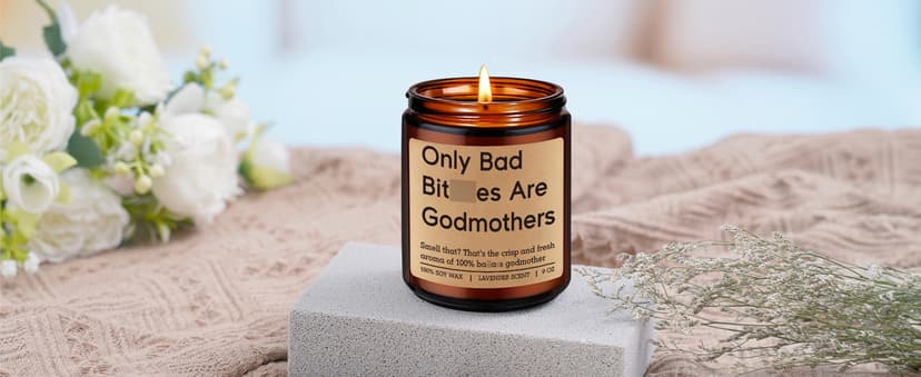 Fairy's Gift Candles, Godmother Gifts, God Mother Proposal Gifts for Women Best Friends, Godparent Day Christmas Godmother Proposal, Godmom Presents, Funny God Mom Presents for Her Bestie Sister Aunt