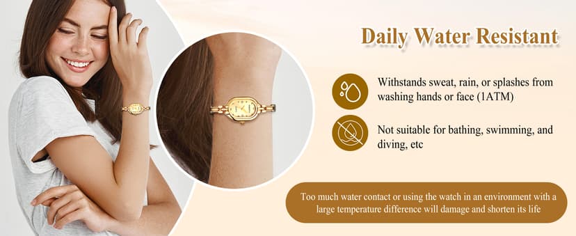 JewelryWe Square Small Ladies Watch: Quartz Analog Women Detachable Stainless Steel Band Tank Diamond Markers Vintage Bracelet Wristwatch