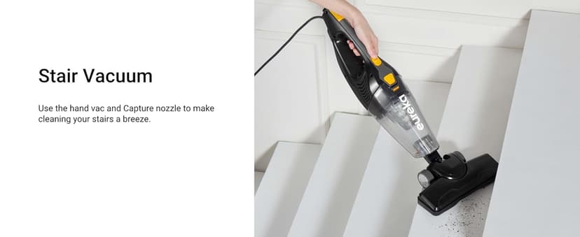 Eureka Blaze Stick Vacuum Cleaner, Powerful Suction 3-in-1 Small Handheld Vac with Filter for Hard Floor Lightweight Upright Home Pet Hair, Dark Black