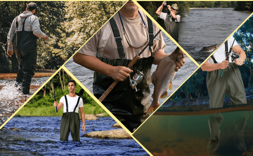 Pfeibk Men's Fishing Waders, Lightweight Breathable Chest Waders for Men, Waterproof Fly Fishing Waders