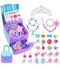 PinkSheep Little Girl Jewel Rings in Box, Adjustable, No Duplication, Girl Pretend Play and Dress Up Rings (24 Lovely Ring)