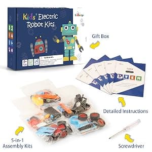 STEM Kits for Kids Crafts 6-8 8-12, Boys Gifts Toys for 6 7 8 Year Old Boy Birthday Gift Ideas, STEM Toys Crafts 6+ 7+ yr, Robotics Science Kits Activities Robot Building Age 8-10 9 10 11 12 13 14