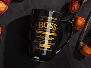 Boss Gifts - Best Bosses Day Gifts for Men Women - Funny Office Christmas Appreciation Gift for Boss Lady, Manager, Leader Female Male Birthday, Large 18 Oz Metal Glaze Ceramic Mug with Nice Gift Box