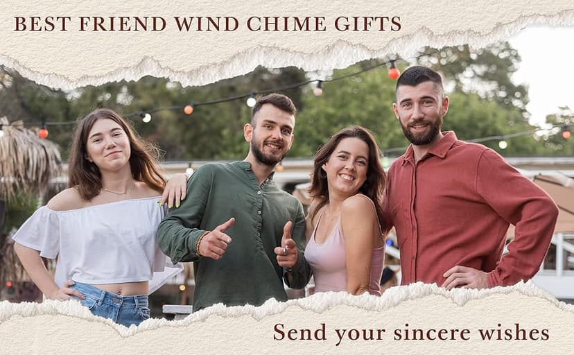 SteadStyle Friend Gifts for Women, Friendship Wind Chime Gifts for Birthday Christmas Friendsgiving, Present for Friends Female Garden Decoration