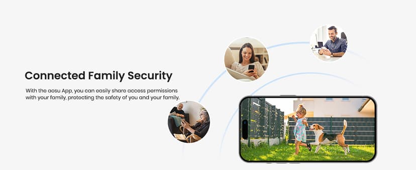 aosu Security Cameras Outdoor Wireless, 4 Cam-Kit, No Subscription Required, Solar-Powered, Home Security Cameras System with 360° Pan & Tilt, Auto Tracking, 2K Color Night Vision, Easy Setup