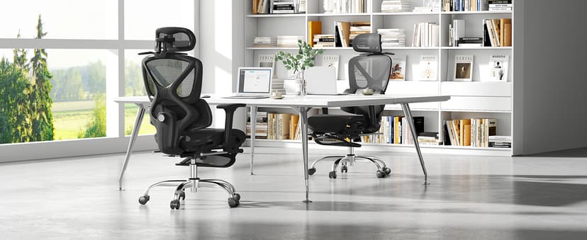 Freepub Ergonomic Mesh Office Chair, Home Desk Chair with Adjustable Lumbar Support, 3D Headrest and Armrests, Reclining Big and Tall High Back Computer Gaming Chair for Man Women, 350lbs, Black