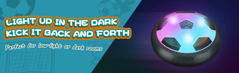 2 Pack Hover Soccer Ball with 8 Pcs Batteries, Air Floating Soccer Toy with LED Lights and Foam Bumper, Indoor Games for Kids 4-8-12, Toys Gifts for 3 4 5 6 7 8 9 Year Old Boys Girls