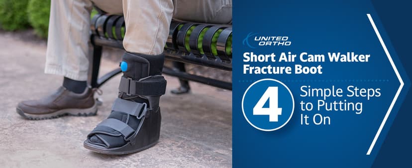 United Ortho United Ortho USA14115 Short Air Cam Walker Fracture Boot, Medium, Black