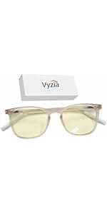 Vyzia Clip On Blue Light Blocking Glasses For Sleep | Fits Over Prescription Glasses, Orange Lenses Help Reduce Computer Eye Strain and Induce Sleep