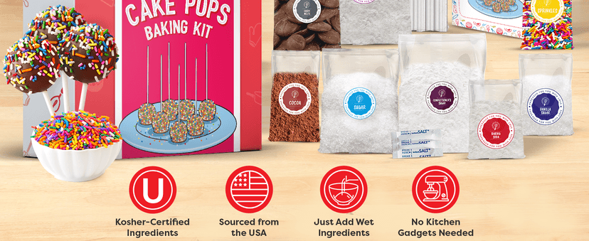Bake 10–12 Treats with Decorating Supplies, Activity Book, and Simple Recipe Gift Idea for Boys and Girls Ages 4-12 Baketivity DIY Cake Pop Kids Baking Kit with Pre-Measured Ingredients B01L5XL49G