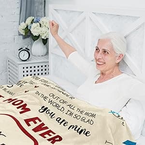 GEEMBI Gifts for Mom from Daughter Son - Super Soft Fleece Throw Blanket for Couch Bed 60x80 in - Mothers Day Mom Birthday Gifts, Mama Gift for Mother, Lightweight Fleece Blanket for Women
