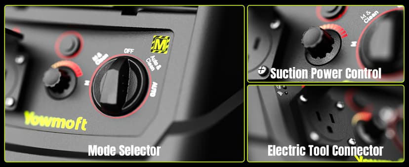 M Class 10 Gallon Dust Extractor for Woodworking with Auto Hepa Clean & Dust Indicator Light Dust Vacuum Extractor with 150CFM Airflow & Power Tool Connector for Workshop Construction (With Handle)