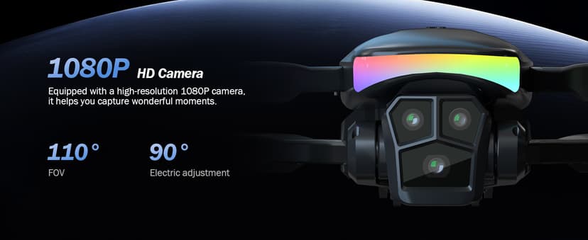 F417PRO Drone with Camera 1080P for Adults Kids, Mini Drone with Screen, Adult Drone, Dual 90° Lens, LED Lights, Optical Flow, Modular Battery, Beginner Drone, One Key Start, Headless, 3D Flip, Case
