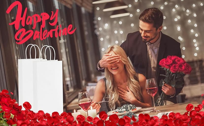 BagDream Kraft Paper Bags 5.25x3.25x13 Inches 50Pcs White Paper Wine Gift Bags with Handles Bulk for Wine, Gift, Retail, Party Favor