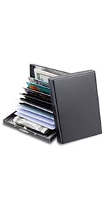 EASTNIGHTS Credit Card Holder Slim Wallet Leather Minimalist Wallet with ID Window