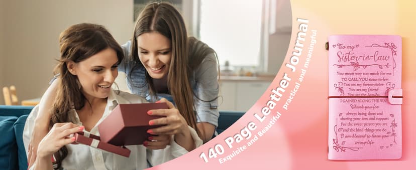 PRSTENLY Sister In Law Gifts Leather Journal, 140 Page Refillable Journal Christmas Graduation Birthday Mothers Day Gifts for Sister In Law