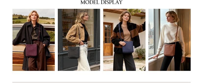 befen Genuine Leather Small Crossbody Bags for Women, Womens Cross Body Shoulder Purse Handbags with RFID Blocking Card Slots