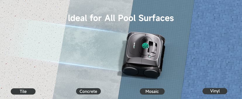 (2026 Upgrade) WYBOT C1 Cordless Robotic Pool Vacuum for Inground Pools, 150mins Above Ground Pool Cleaner 4-in-1 Wall & Waterline Cleaning Up to 1,615sq.ft, Smart App Navigation, Obsidian Green
