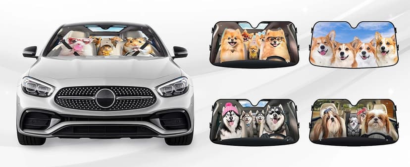 GENANY Hunting Car Sun Shade for Car SUV Truck (55x30 inches), Deer Skull Sun Shade Windshield, Shades for Front Windows, Protector Blocks UV, Car Decor
