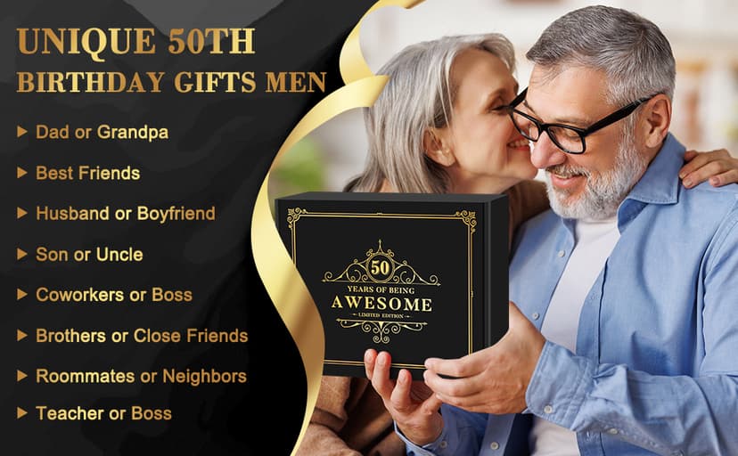 50th Birthday Gifts for Him Cool Gifts for 50 Year Old Man Happy 50th Birthday Decorations for Men Vintage 1975 Wine GlassToilet Paper Roll Novelty Socks Funny 50 Year Old Gift ideas for Mens