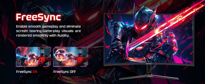 SANSUI 27 Inch WQHD 2560X1440 Curved Gaming Monitor, 180Hz MPRT 1ms Computer Monitor,HDMI2.0 * 2, DP1.2 * 2, Freesync, Curved 1500R, 5000:1 Contrast Ratio, 120% sRGB,HDR(ES-G27C1Q DP Cable Included)