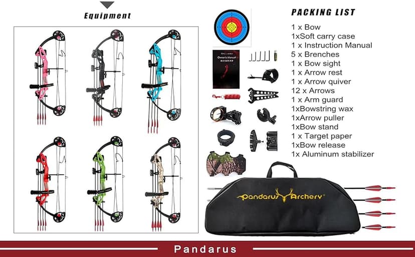 Compound Bow Archery for Youth and Beginner, Right Handed,19”-28” Draw Length,15-29 Lbs Draw Weight, 260 fps