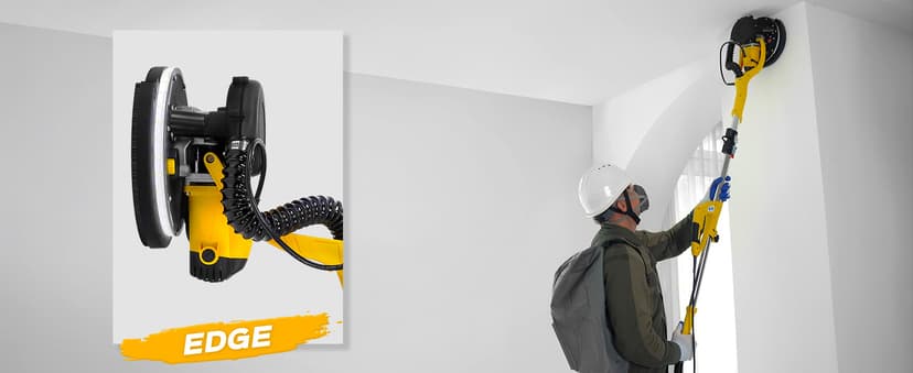 Drywall Sander Tool, KUPERIA 8.5 Amp Popcorn Ceiling Removal Tool with 7 Variable Speed 800-1800RPM, Electric Drywall Sander with Extendable Handle, LED Light,6 Basic Sand Paper & 6 Grid Sandpaper