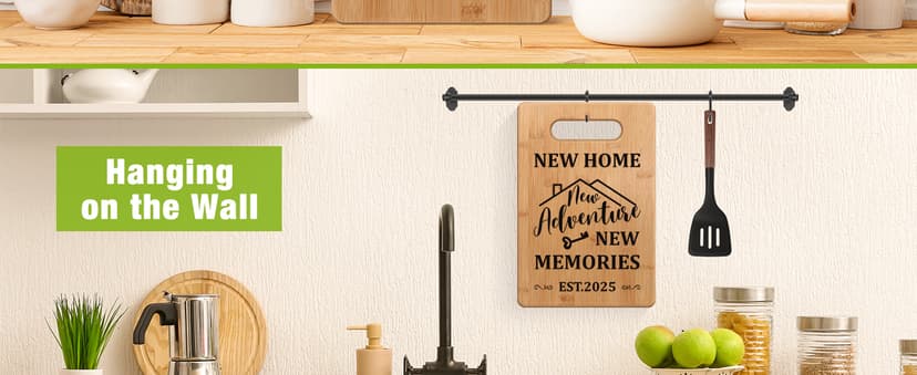 Housewarming Gift for New House Homeowner, House Warming Gifts New Home 2025 Cutting Board Gift, First Home Gift for Neighbor, Realtor Closing Gifts for Home Buyers New Home New Adventure New Memories