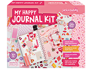 jackinthebox Gratitude Journal Kit for Girls Ages 8-12, 242 pcs, Scrapbooking Journal Set for Teen & Tween Girls,10 Fun Gratitude Exercises, Journal Art & Craft Kit, Ideal Gift for Girls 8 9 10 11 12