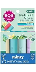 eos Natural Shea Lip Balm- Birthday Cake, All-Day Moisture Lip Care Products, 0.14 oz
