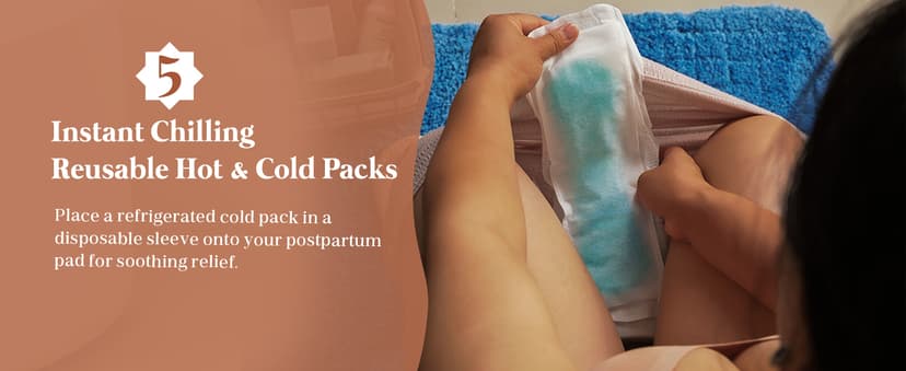 Includes peri bottle, cooling spray, disposable underwear, postpartum pads, hot & cold packs, soothing liners for postpartum Glamommy Postpartum Recovery Essentials Kit, Labor & Delivery Care for Mom B0DSCBNS7L