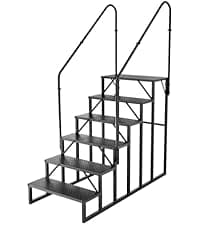 RV Steps with Handrail|4 Step Hot Tub Spa Steps|Update 3.0 Outdoor RV Stairs with Anti-Slip Pedals|RV Ladders for Travel Trailers|Heavy Duty Camper Steps for Camper, Porch, Spa