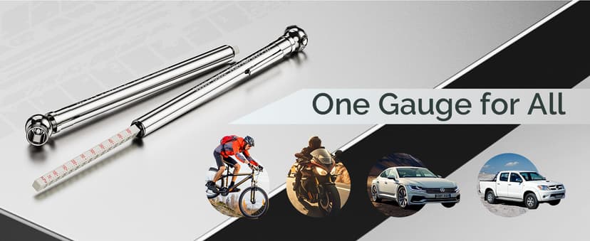 Pencil Tire Pressure Gauge 2 Pack with Valve Caps, Stainless Steel Body Tire Gauges for Tire Pressure with Deflator Valve, Metal Nozzle Tire Gauge for Cars, Pickups, RVs, Bicycles