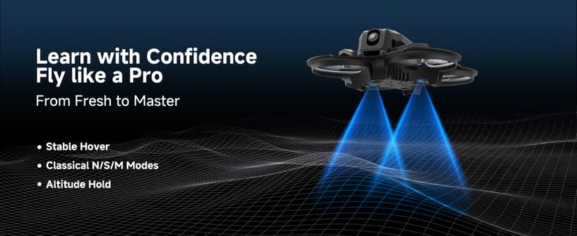 BETAFPV Aquila20 FPV Kit with Altitude Hold Stable Hover, LiteRadio 4 SE Radio Transmitter, VR04 FPV Goggles DVR Supported, 3 Modes 2S Propulsion System Drone RTF for FPV Beginner Fly Indoor Outdoor