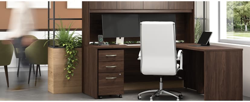 Bush Business Furniture Arden Lane High Back Tufted Office Chair with Arms in Black Leather, Comfortable Computer Desk Seating for Home or Professional Workspace