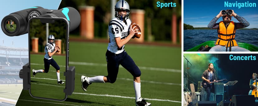 15x55 UHD Binoculars for Adults – High Powered Large View, BAK4 Prism, Waterproof & Lightweight for Bird Watching, Hunting,Hiking, Travel, Cruise, Sports with Phone Adapter (Blue)