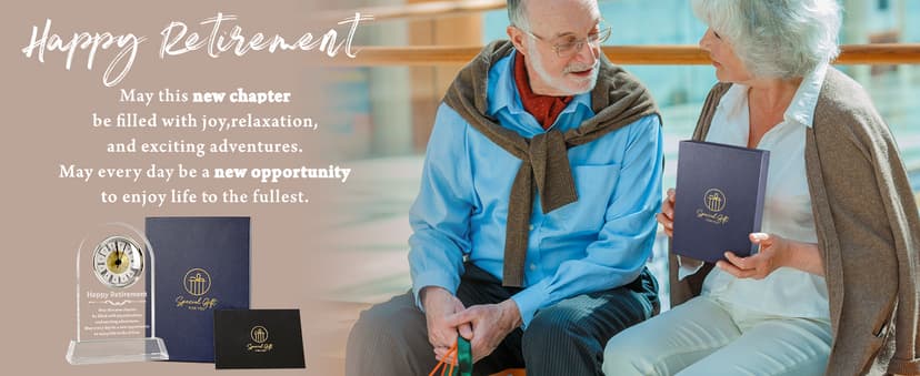 L.Karde Retirement Gift for Women Men Coworker Desk Clock K9 Crystal Keepsakes Retired for Friend Boss for Dad