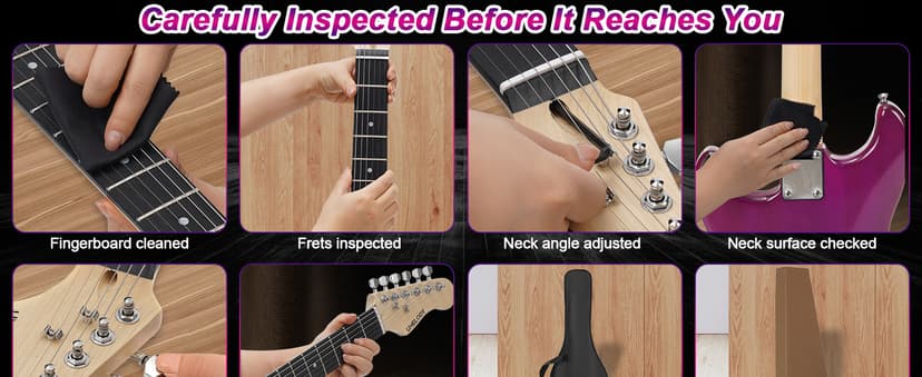 UST-200 Beginner Electric Guitar Kit HSS Pickup, Versatile 5-Way Switch for Clean to High-Gain Tone, Full-Size ST Style Guitar for Starter & Intermediate Players, Gig Bag, Digital Tuner Purple