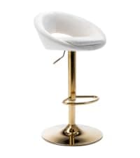 CIMOTA Counter Height Bar Stools Set of 2 with Back Modern Kitchen Counter Stools with Gold Legs Leather Island Chairs Comfy Stripe Barstools for Breakfast Bar, 26 Inch/PU Beige