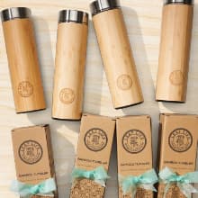 LeafLife Premium Bamboo Tea Bottle for Loose Tea - Tea Infuser Bottle - Tea Gifts - Insulated Water Bottle/Coffee Tumbler/Tea - Tea Gift Set, Tea Accessories - Tea Tumbler 17oz