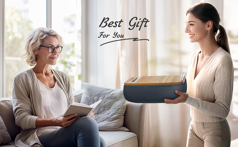 Lap Beanbag Book Stand for Hands Free Reading Comfortable Reading Pillow Stand Minimize Neck Strain Perfect Idea for Book Lovers in Dorm Room or Anywhere Else with Bookseat(Gray)