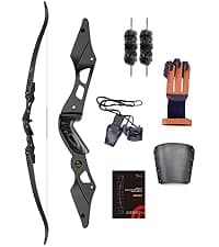 Sanlida Eagle X9 New 58" RTH Standard Recurve Bow and Arrow Set for Adults and Hunters, Wooden Takedown Recurve Bow Package for Outdoor and Practice 25-60 Lbs