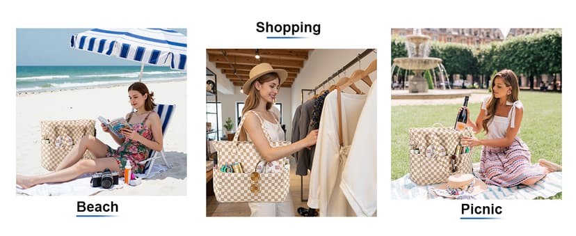 Bluboon Waterproof Beach Tote Pool Bags for Women Ladies Extra Large Carry On Bag With Wet Compartment for Weekender Travel