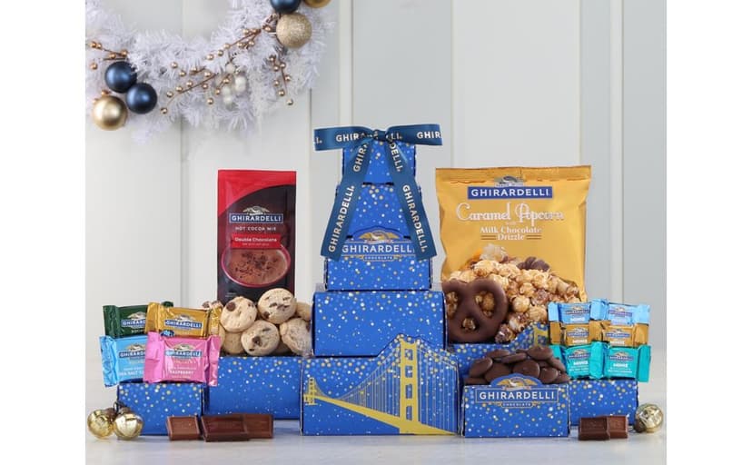 Ghirardelli Chocolate Gift Tower by Wine Country Gift Baskets Gift for Families College Students Appreciation and more