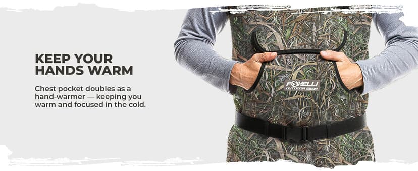 Foxelli Chest Waders, Waterproof 4mm Neoprene Hunting & Fishing Waders for Men & Women with Boots