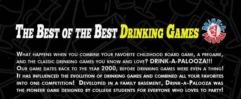DRINK-A-PALOOZA: The Monopoly of Drinking Game | The Party Board Game that Combines Beer Pong, Flip Cup, Kings Cup, Drinking Card Games & More Fun Challenges
