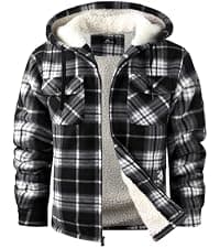 Big Tall, with Pocket, Adjustable Cuffs, Machine Wash, Business,Work, Office, Vacation, Graduation, Wedding, Party, Daily ZITY Men's Flannel Hoodie Shirts Casual Button Down Long Sleeve Plaid Shirt B0BB2JC2QX