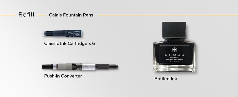 Cross Calais Refillable Ballpoint Pen Presented in a Luxury Gift Box - Medium Point, Black Ink, Polished Chrome