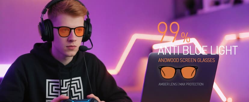 ANDWOOD Blue Light Blocking Glasses Women Men Computer Small Face Clear Bluelight Blocker Eyeglasses Frame