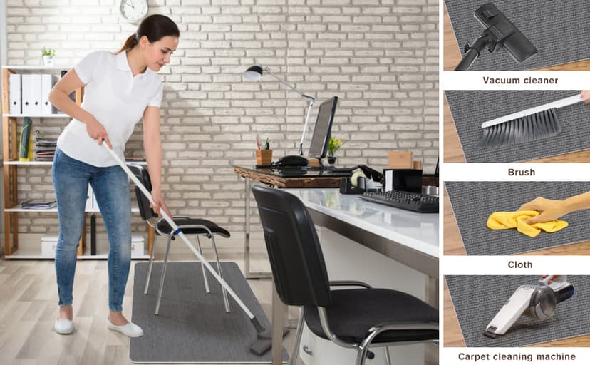 Sycoodeal Office Chair Mat for Hardwood Floor,Office Computer Gaming Chair Mat for Tile Floor,Large Floor Protector Rug,Anti-Slip,Easy to Clean,Pure Black(48"x36")